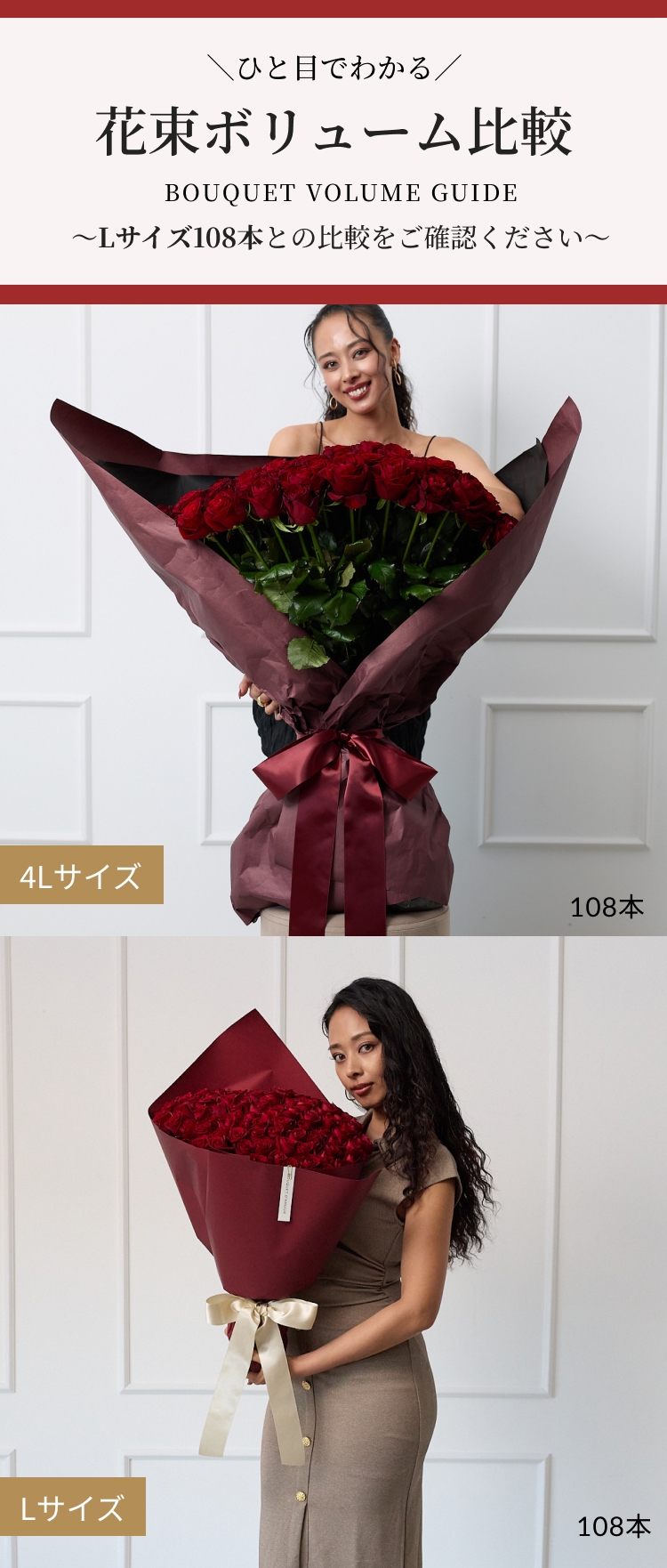 花束ボリューム比較